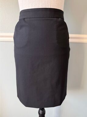 Theory Black Tailored Pencil Skirt